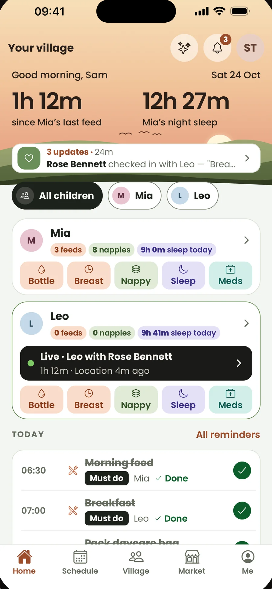ITAV: It takes a village: a parenting app built around the people who help.